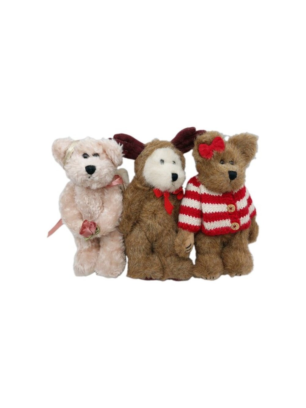 Boyds Bear Plush Eweel Peppermint Holliberry Angel Christmas Set Of 3 Stuffed